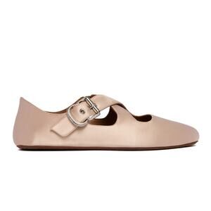 ALAIA | Criss Cross Satin Ballet Flat in Nude Baby Pink w/ Box 36
